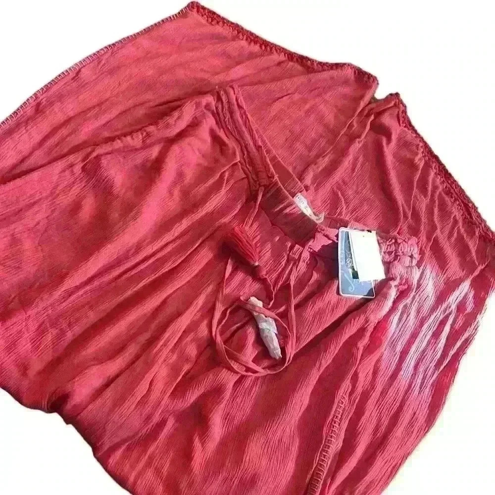 NWT JACHS Girlfriend NY Coral Drawstring Pants Size Large - Picture 8 of 8